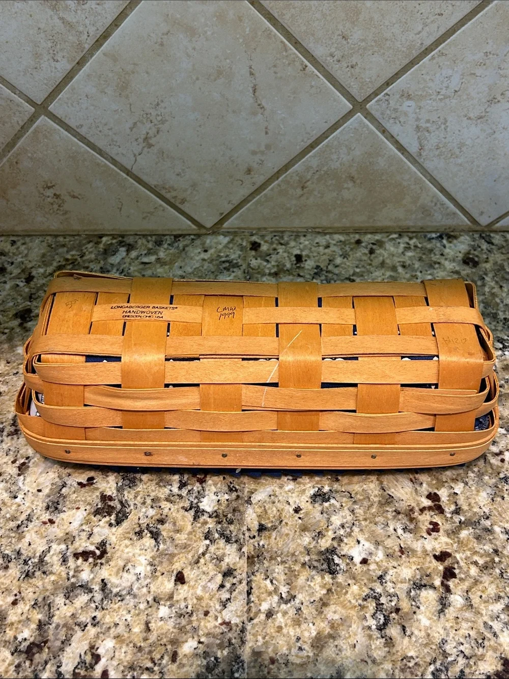 Longaberger Cracker Basket Blue Liner & Protector